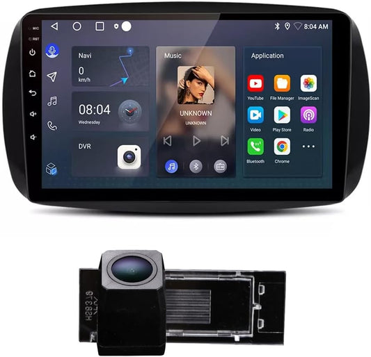 Android autoradio met GPS-navigatie, HD-scherm, touch-display, parkeercamera, nachtzicht, HD achteruitrijcamera voor Smart Forfour 4 Hatchback 453 2014/11-2024/12/Smart Fortwo II Cabriolet Coupe 453
