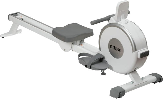 Nilox Rowing Machine XR1, inklapbaar roeitoestel voor thuis met 3 kg zwaar magnetisch vliegwiel, weerstand in 16 standen, tablethouder, stil en compact