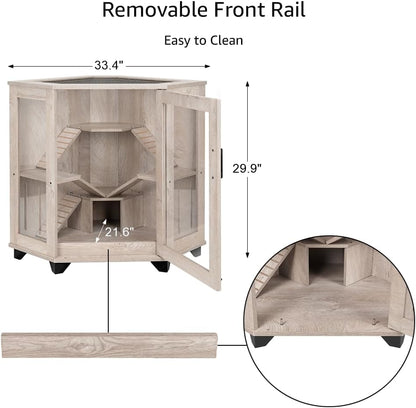 unipaws Chinchilla's kooi met helling, rattenkooi met huis, egelkooi, critter natie kooi voor hamster, muizen, helder acryl, hoek kooi voor kleine dieren