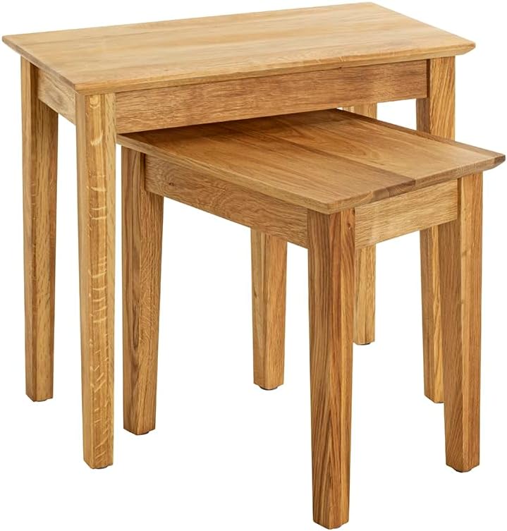 HAKU Bijzettafel eiken, Massief hout - Maat: B 56 cm x H 52 cm x D 30 cm, Stijl: Traditioneel