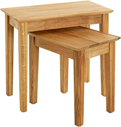HAKU Bijzettafel eiken, Massief hout - Maat: B 56 cm x H 52 cm x D 30 cm, Stijl: Traditioneel