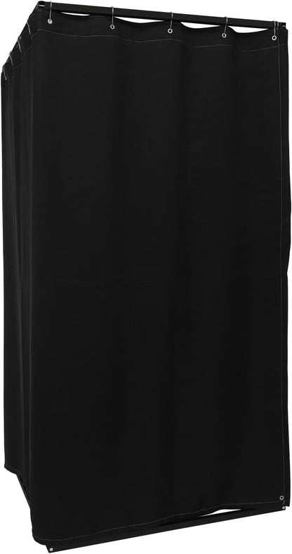 OUKANING Draagbare kleedcabine 100 x 100 x 200 cm, draagvermogen 30-35 kg, beweegbare kleedkamer, vrijstaand, afneembaar en ondoorzichtig, voor 3-4 personen (zwart) - QUORE