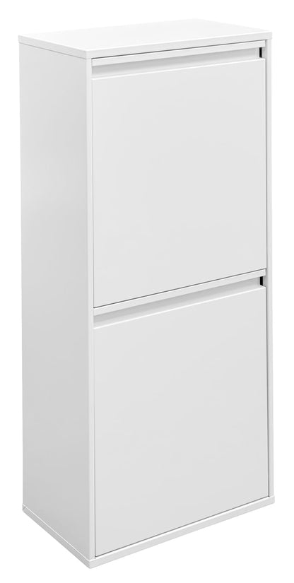 ARREGUI Basic CR401-B2 Recyclingcontainer | Afvalcontainer in Staal | 2 Compartimenten 2x23L (46 L) | Binnenemmers met Hoge Capaciteit | Multifunctionele Recyclebak | Afvalbak voor Keuken of Huis| Wit