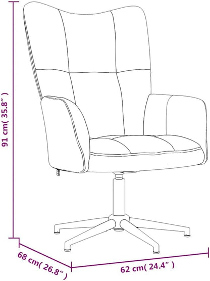 Relaxstoel – Fauteuil – Lounge Chair – Draaifauteuil – Zithoekstoel – Donkergrijs Fluweel – 360 Graden Draaibaar – Stalen Frame Met Kruisvoet