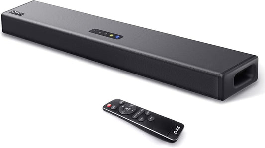 OXS S3 soundbar voor tv, thuisbioscoopaudio met Bluetooth 5.0, dynamische bas, 3D-surround-geluid, dialoogverbetering, AUX/optisch/coaxiaal compatibel, meerdere geluidsmodi, wandmonteerbaar