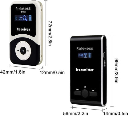 Draadloos Tourguide Systeem Met Hoofdtelefoon – Tourguide Systeem – Fluisterset – Vertaalset – Spraaksysteem – 99 Kanalen – Bereik Tot 60 Meter