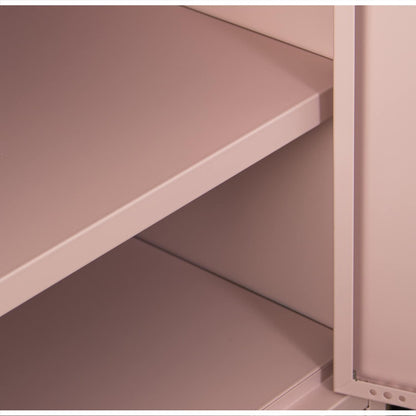 Sideboard met 4 deuren met ventilatieopeningen van metaal in roze, 80 x 35 x 102 cm, hoogte: 15 cm