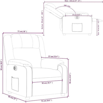 Elektrisch Verstelbare Fauteuil – Relaxstoel – Leunstoel – Tv Stoel – Relaxfauteuil – Kunstleer Wijnrood – Elektrische Verstelling Tot 135 Graden – Comfortabele Dikke Bekleding