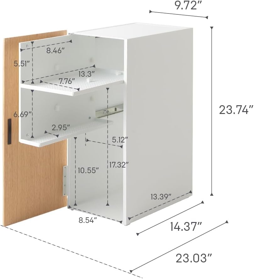 Yamazaki 2109 TOWER Game Console Organizer, white, Steel/Wood/Magnet/Silicone, 24.7 x 36.5 x 60.3 cm