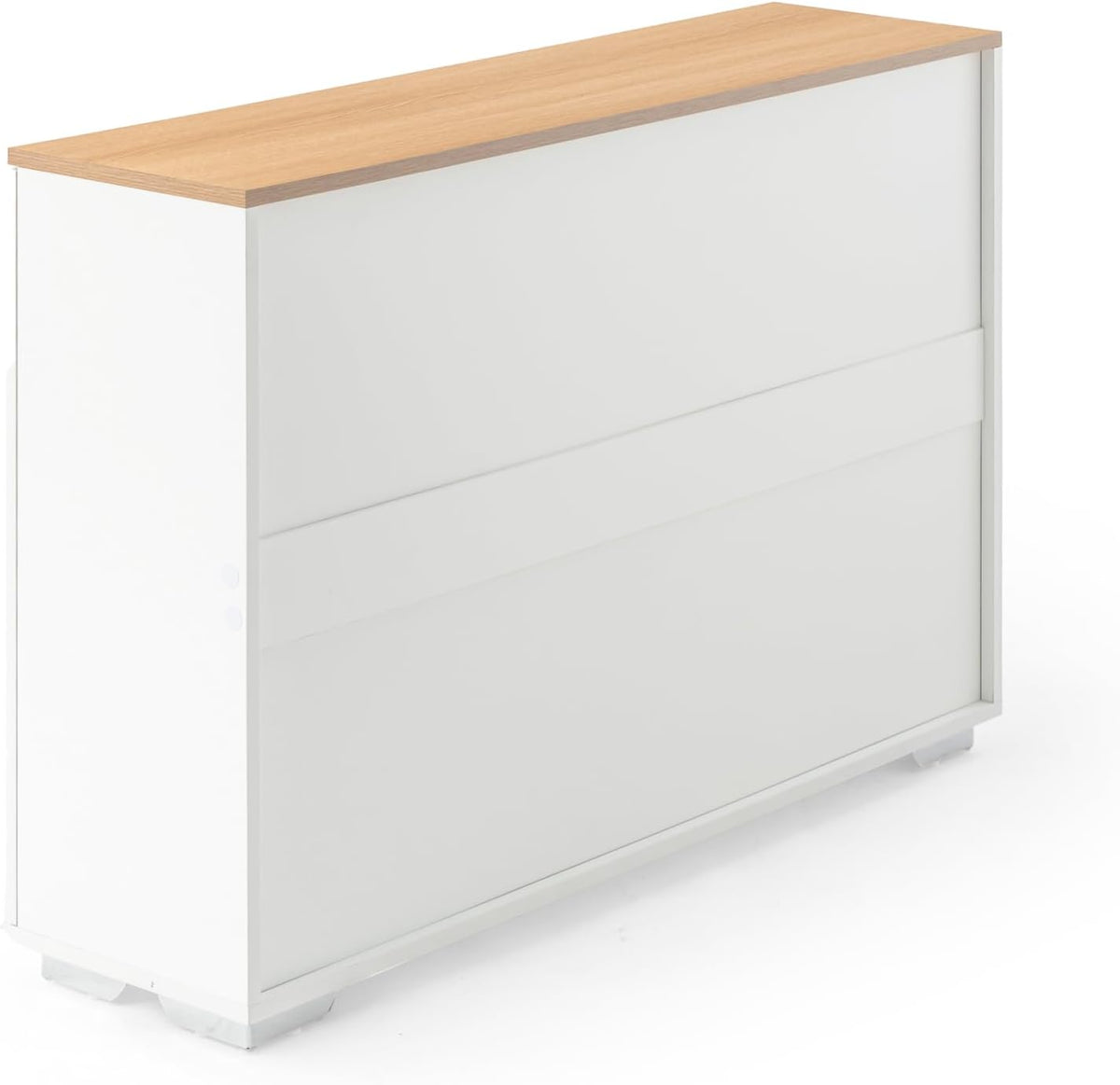 FurnitureR Multi-Storage Unit, Sideboard, Keukenkast, Cupboard met 4 Deuren 1 Drawer, Grote Plankruimte voor Woonkamer, Entrance, Opbergmeubels voor Woonkamer Houten Top, 118 x 30 x 70 cm, Wit