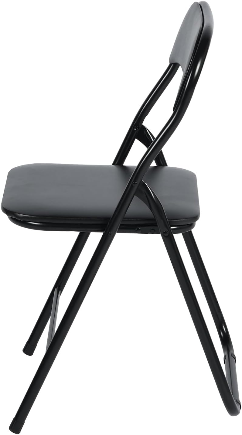 EGGREE Set van 6 klapstoelen met metalen frame en gevoerde zitting van pvc, gewicht 110 kg, campingstoel, balkonstoel, kantoor