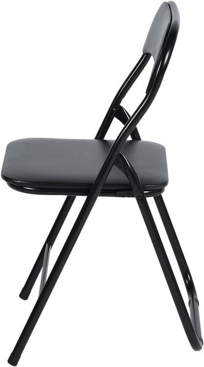 EGGREE Set van 6 klapstoelen met metalen frame en gevoerde zitting van pvc, gewicht 110 kg, campingstoel, balkonstoel, kantoor