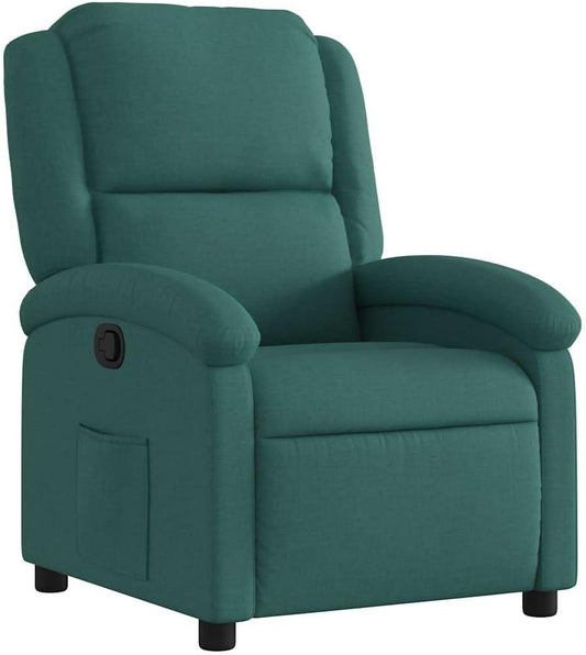 vidaXL Armchair adjustable fabric dark green