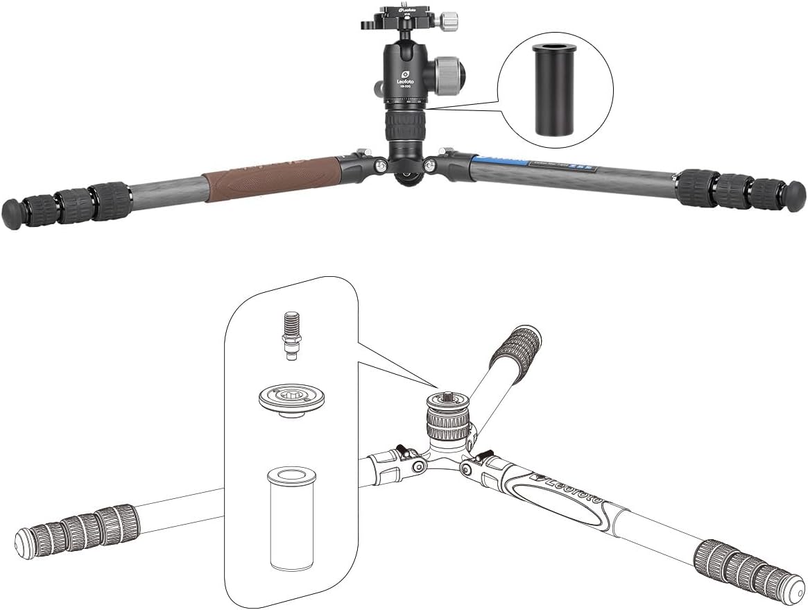 Leofoto - Urban - Carbon Statief met Kogelkop - Max. Hoogte: 166 cm - Eenvoudig te gebruiken - Kogelkop draait 360 graden - LX-284CT + XB-38