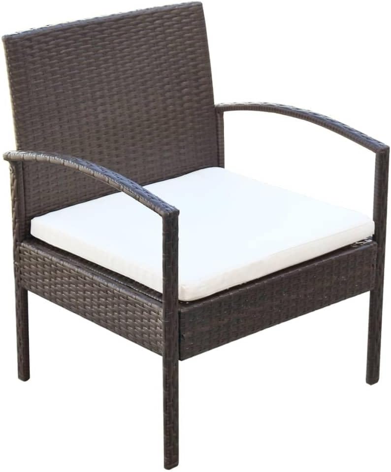 Lounge garden furniture set balcony furniture set garden lounge set 4-pcs. garden lounge set with cushions polyrattan brown - QUORE
