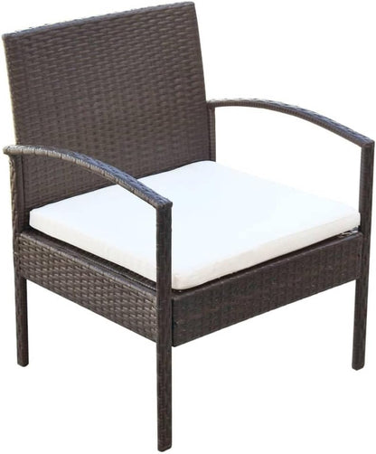 Lounge garden furniture set balcony furniture set garden lounge set 4-pcs. garden lounge set with cushions polyrattan brown - QUORE