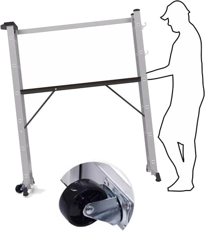 Multifunctionele ladder 4-in-1 aluminium met platform inklapbaar met wielen