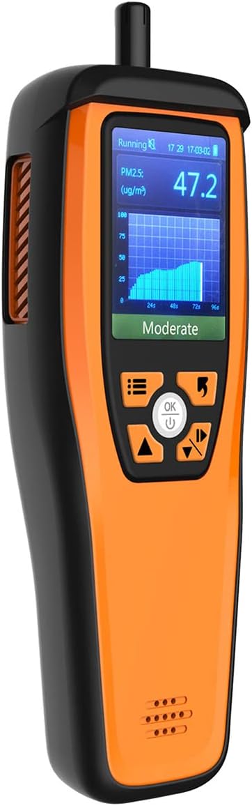 Temtop Luchtkwaliteitsmonitor voor PM2.5 PM10 Deeltjes CO2 HCHO Temperatuur Vochtigheid Instelbaar Audio Alarm Opnamecurve Eenvoudige kalibratie Kleurrijk display (M2000 2nd)