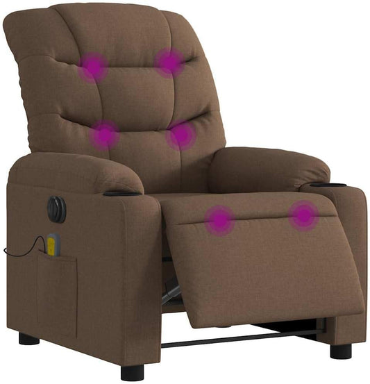 Elektrische Massagestoel – Relaxstoel – Fauteuil – Relaxfauteuil – Massagefauteuil – Elektrisch Verstelbaar – 6-Punts Vibratiemassage – Ademend Polyester