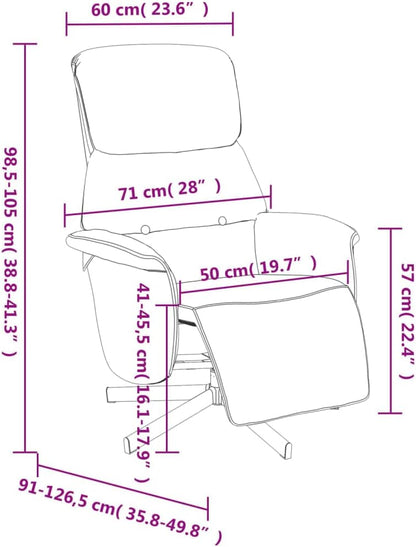 Relaxfauteuil – Verstelbare Fauteuil – Leunstoel – Luie Stoel – Draaifauteuil – Stof Blauw – Met Voetensteun – 360° Draaibaar