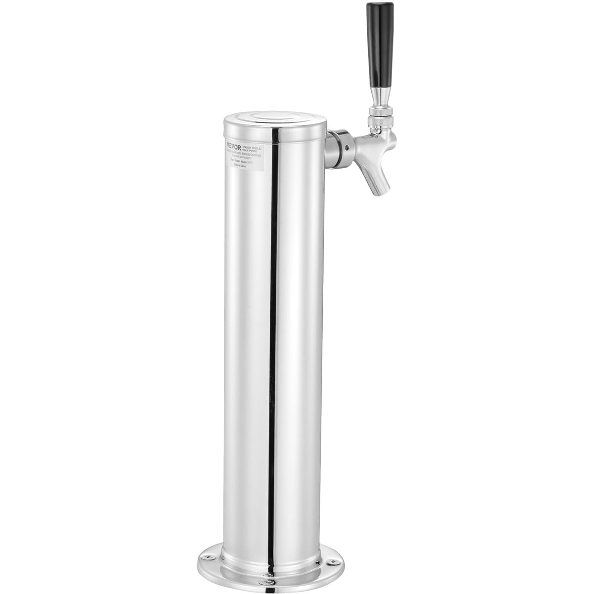 VEVOR Kegerator Tower Kit, Bierconversiekit met één tik, roestvrijstalen vaatje biertorendispenser met dubbele meter W21.8-regelaar en S-systeemvatkoppeling voor feesthuis