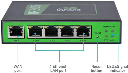 InHand Networks IR305, 5 Ethernet Port, 4G Router, MIMO,Dual sim slot unlocked, Wan failover, Advance VPN, Remote Connection (CAT4 & IO Port)