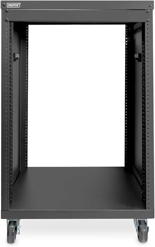 19-inch Apparatuurrek – Audiorek – Rackkast – Serverrack – Netwerkkast – 16U Zwart – Met Wielen – Draagvermogen 136 kg