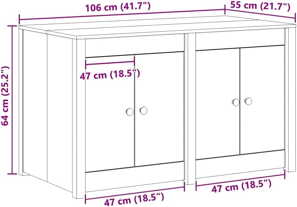 vidaXL Outdoor Kitchen Cabinet 106X55X64 cm Solid Wood Douglas - Plenty of Storage Space for an Organized Layout and a Traditional Appearance, Great for Indoor Use - QUORE