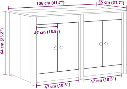 vidaXL Outdoor Kitchen Cabinet 106X55X64 cm Solid Wood Douglas - Plenty of Storage Space for an Organized Layout and a Traditional Appearance, Great for Indoor Use - QUORE