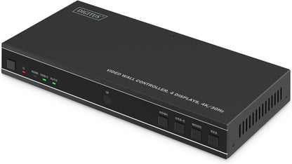 DIGITUS DS-55358 – HDMI-videowallcontroller – Ingangssignaal UHD 4k 60 Hz via HDMI 2.0 of USB-C – Uitgang 4k 30 Hz – Inclusief afstandsbediening – Weergavemodi 1x1, 2x1, 3x1, 4x1, 1x2, 1x3, 1x4, 2x2