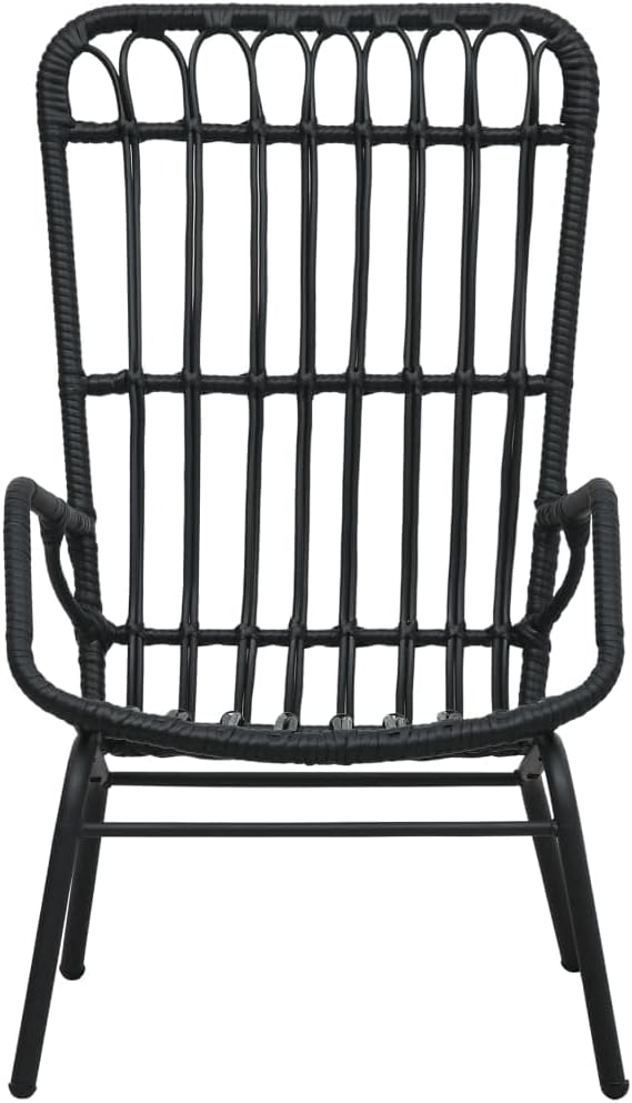 vidaXL Garden chair poly rattan black - QUORE