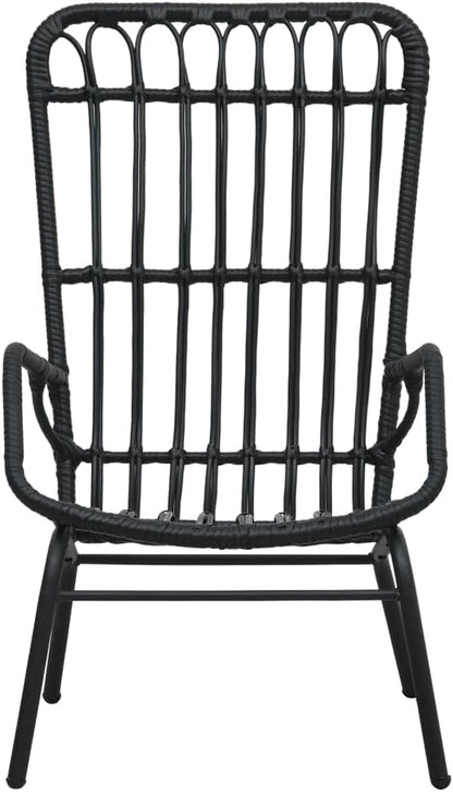 vidaXL Garden chair poly rattan black - QUORE