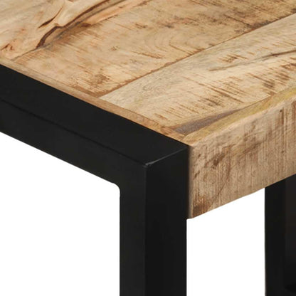 vidaXL Solid Mango Wood Table Set 3-Piece Table Set Side Table Table
