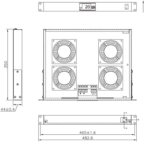4 Fan Unit For Rack 19" Grijs