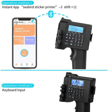 PT2000SE Draagbare Handheld Printer met Snel Drogende Inktcartridge, Handheld Inkjetprinter voor Tekst Datum Barcode QR Code - Afdrukken op Metaal, Karton, Hout