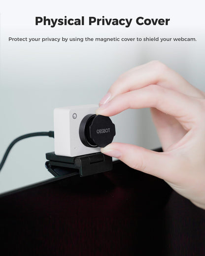 OBSBOT Maak kennis met 2 Ultra HD 4K-streamingwebcam, 1080p bij 60 FPS, videoconferentiecamera met AI automatische beelduitsparing, USB-C, dubbele ruisonderdrukkende microfoons, werkt met Microsoft