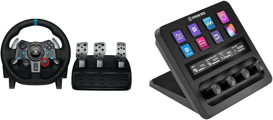 Logitech G G29 Driving & Elgato Stream Deck +, Audio-Mixer, Live