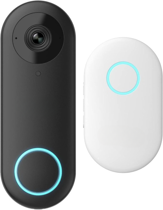 Deurbel Camera - Beveiligingscamera - Camerabewaking - Draadloos - met 2K - Super HD Video - 180° Diagonaal Beeld - Tweerichtingsaudio - Persoonsdetectie - Waterdicht - Waarschuwingen - Werkt met Alexa -  Wit