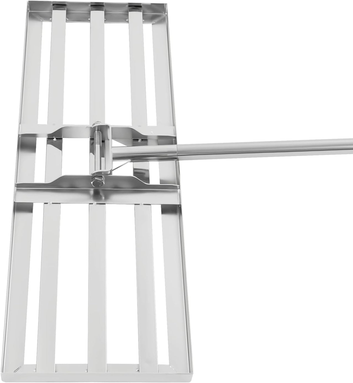 Lawn rake, metal, adjustable handle length 50-180 cm, ground rake for sanding, flat plane, level level leveling - QUORE