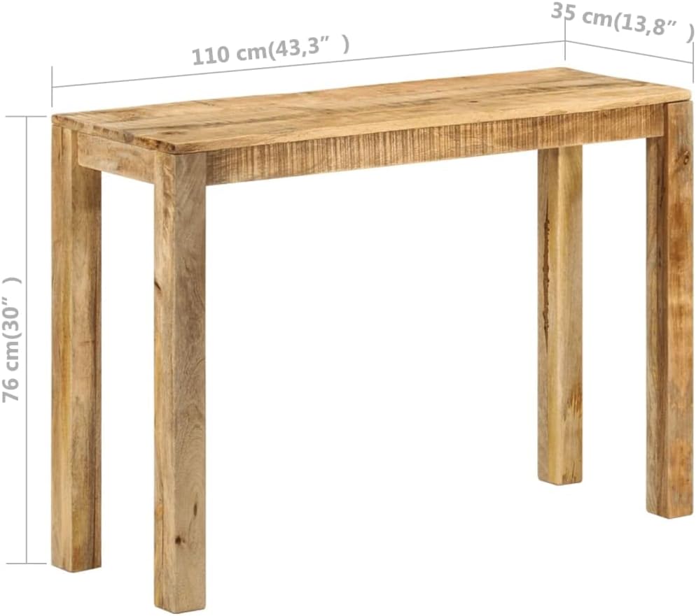 vidaXL Wall table 110x35x76cm raw mango wood
