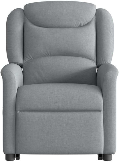 Relaxstoel Met Opstahulp – TV-Stoel – Ligstoel – Verstelbare Fauteuil – Comfortstoel – Elektrische Opstahulp – Handmatige Ligfunctie – Lichtgrijs Stof