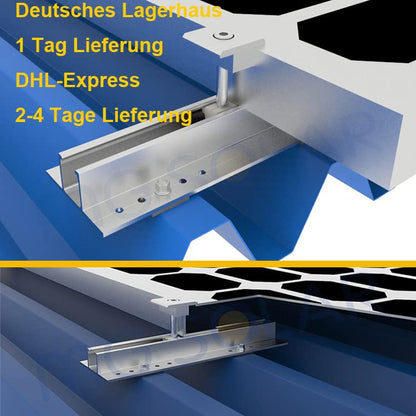 Zonnepaneelhouder, zonnepaneel aluminium bevestigingssysteem, trapeziumplaat, fotovoltaïsche bevestigingsrail, profielconnector voor fotovoltaïsche PV, bevestigingsset 4 x zonnepaneel 30 35 mm dikte