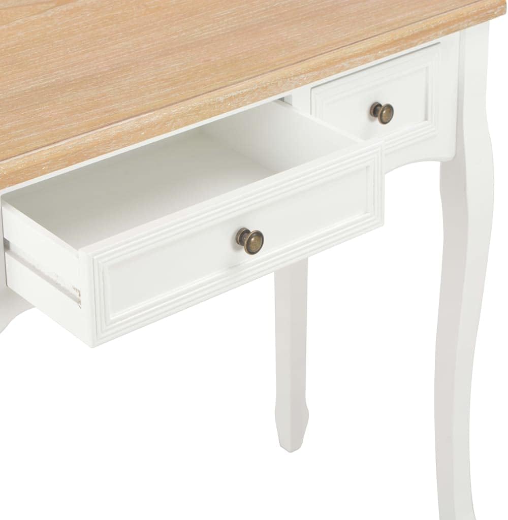 vidaXL Side Table with 3 Drawers White Dressing Table Makeup Table Bedroom Table