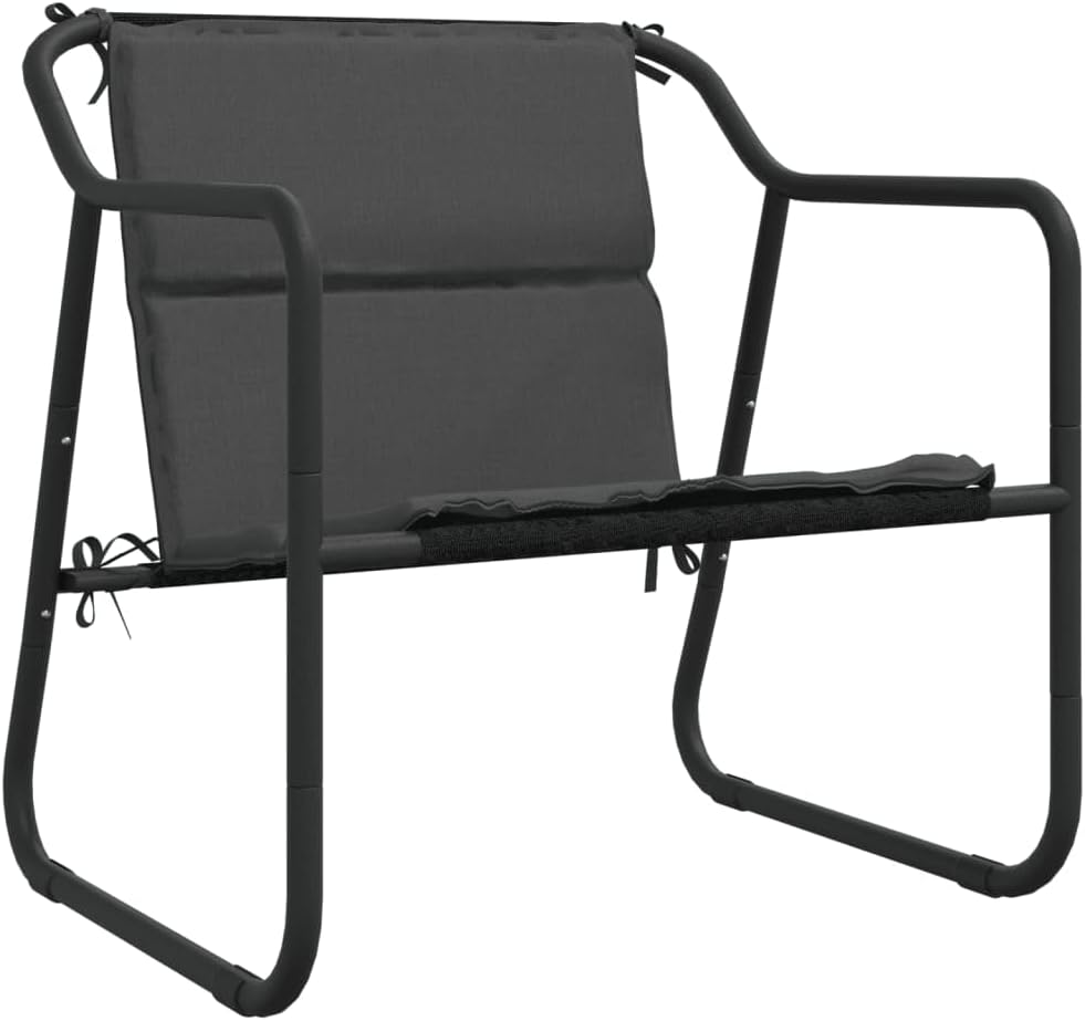 Lounge garden furniture set balcony furniture set garden lounge set 3-pcs. garden-lounge set with cushion anthracite steel - QUORE