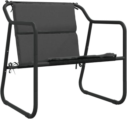 Lounge garden furniture set balcony furniture set garden lounge set 3-pcs. garden-lounge set with cushion anthracite steel - QUORE