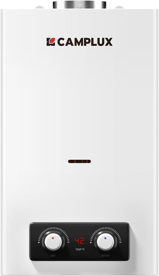 CAMPLUX BD300 11 liter gasboiler, lage NOx/ErP, indoor gasdouche voor keuken/badkamer, butaan (28-30 mbar)/propaan (37 mbar), LPG, 3V, 22kW