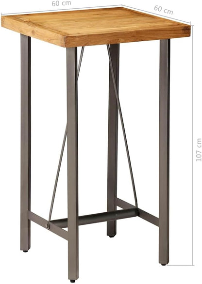 vidaXL Teak Bar Table Solid Recycled Bar Tables Table Bar Table - QUORE