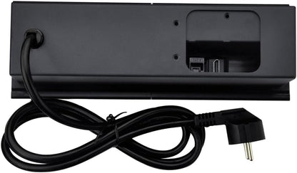Connectiviteits-box, conferentietafel, power box met 2 stopcontacten + 1 USB-A en type C-oplader + 1 CAT6+ 1 HDMI/USB-C gegevens (zwart) (sliding)