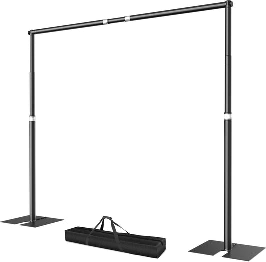 EMART Foto Achtergrondstandaard 3 x 3 m, Heavy Duty Achtergrond Stand met Metalen Stalen Voet, Verstelbaar Achtergrondsysteem Fotostudio's voor Fotografie Videostudio, Feest