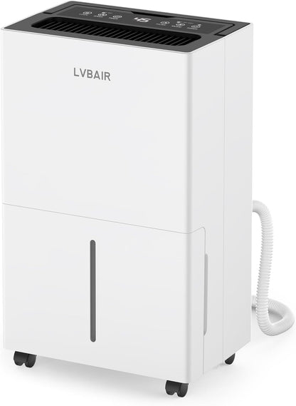 Luchtontvochtiger, 20 l/dag, krachtige elektrische ontvochtigingsapparaat, energiebesparend, draagbaar, 3 modi en slimme vochtregeling, elektrisch